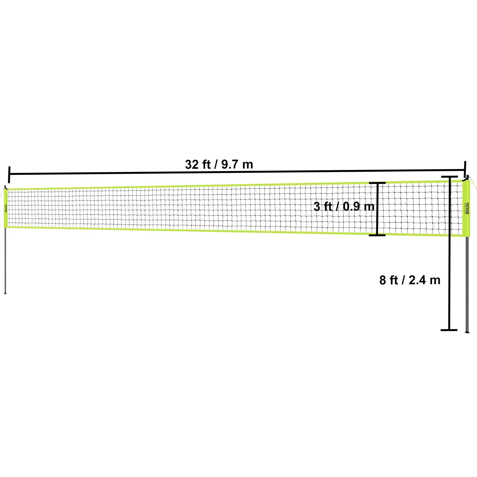 Portable Adjustable Volleyball Net System with Steel Poles and Carrying Bag for Outdoor Fun - Wellness Outdoor Gear