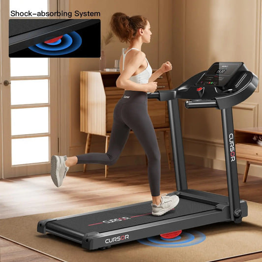 Home Folding Treadmill with Pulse Sensors and 2.5 HP Quiet Brushless Motor for Cardio - Wellness Outdoor Gear