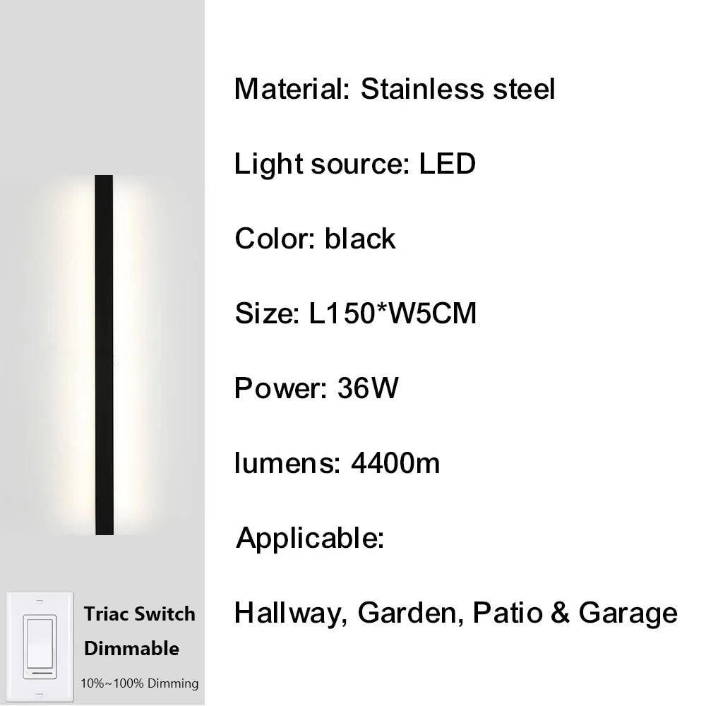 IISINUO Outdoor Wall Light Triac Dimming IP67 Stainless Steel