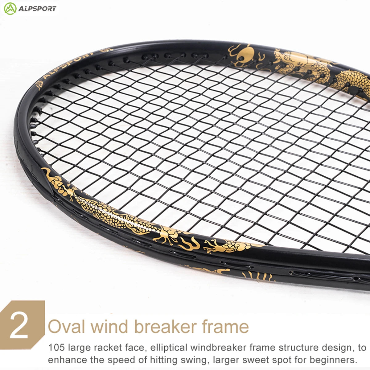 ALPSPORT JL T800 Carbon Fiber Tennis Racket with Bag Adjustable Strap for Men and Women - Wellness Outdoor Gear