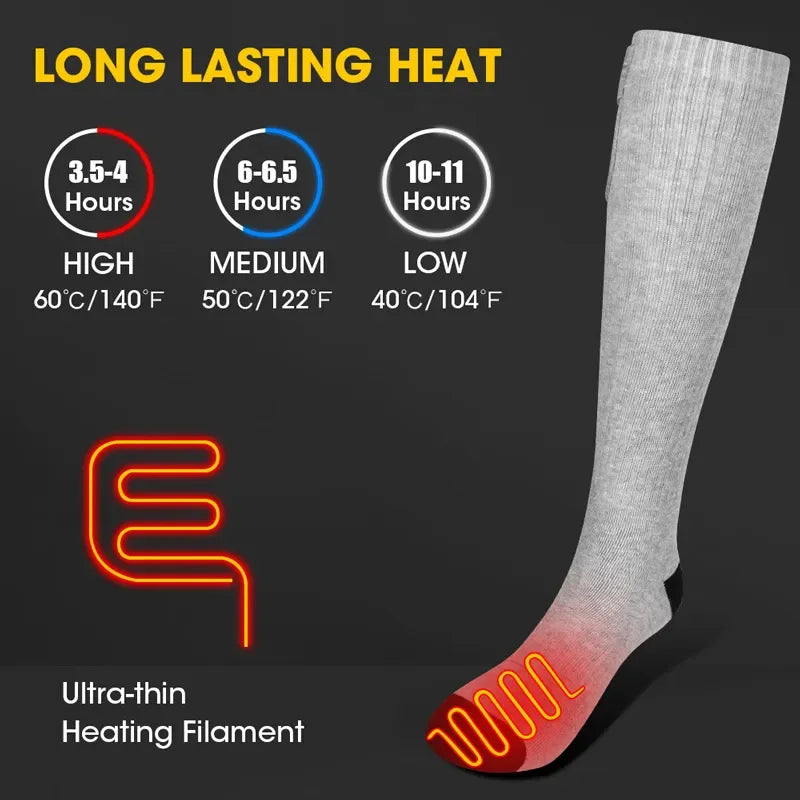 Savior Heat Battery Electric Heated Socks for Men and Women Winter Sports Rechargeable Warmth - Wellness Outdoor Gear