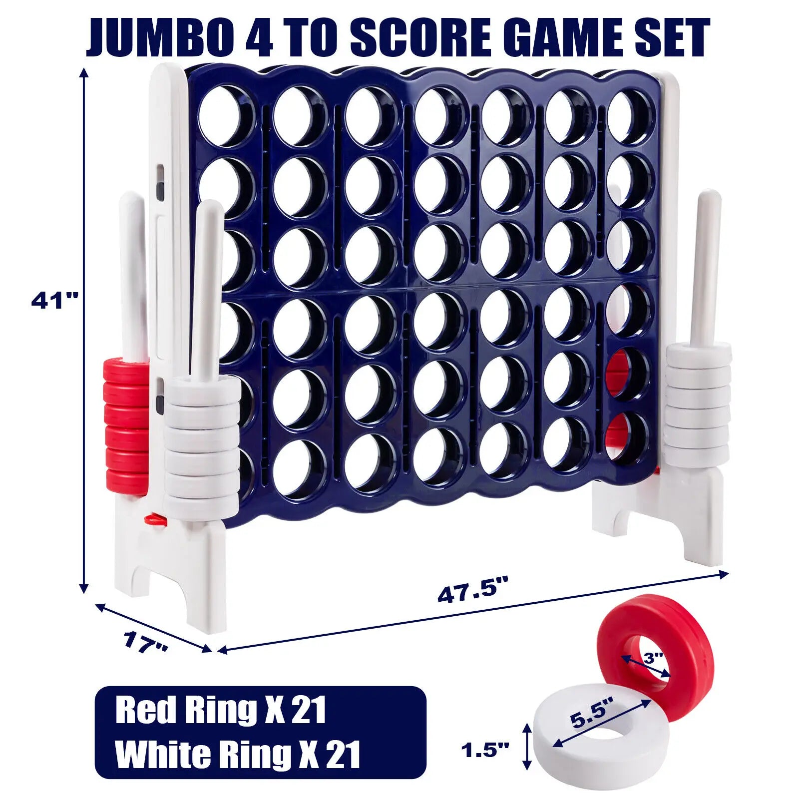 Costway Giant 4 In A Row Connect Game for Indoor Outdoor Family Fun with Carrying Bag - Wellness Outdoor Gear