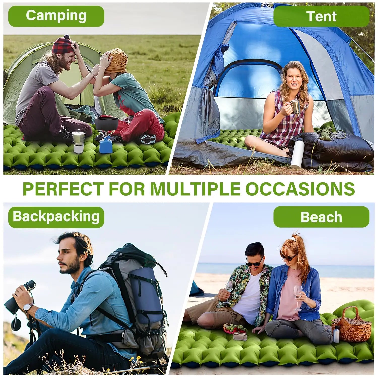 West Tune Double Sleeping Pad With Pillow Built In Pump - Wellness Outdoor Gear