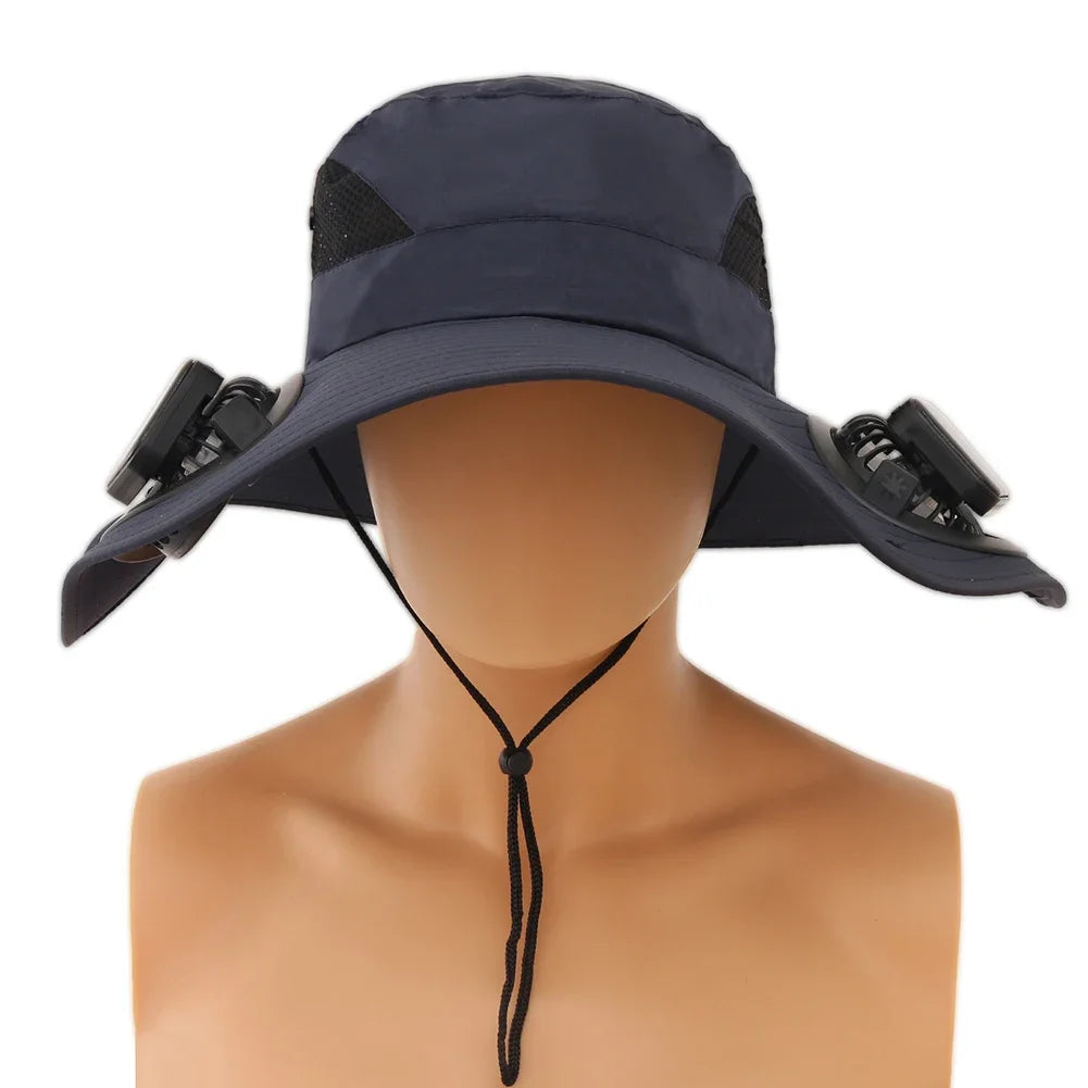 APWIKOGERCN Solar Fan Hat Wide Brim UV Protection For Men - Wellness Outdoor Gear
