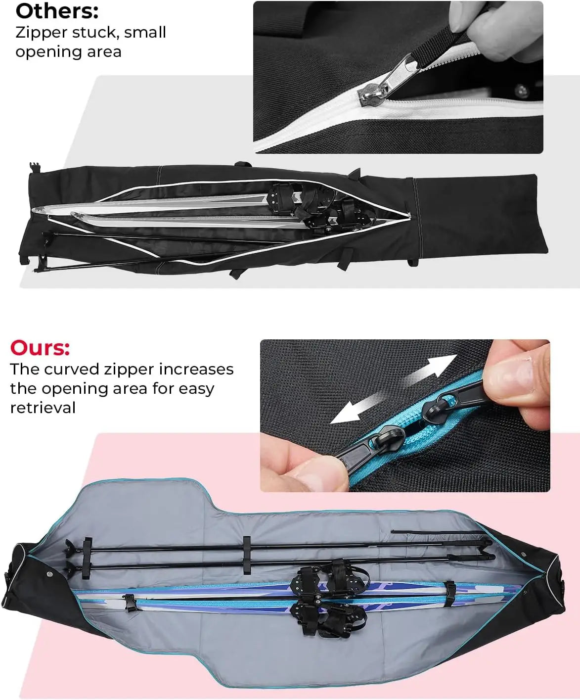 XMSJ Ski Boot Bag And Ski Travel Combo, Padded, 25L