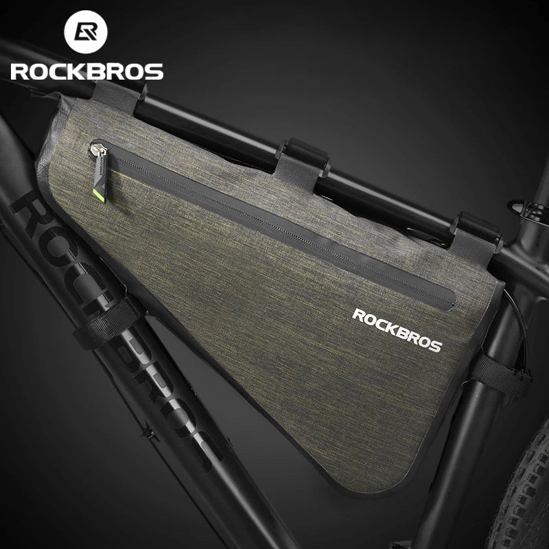 Rockbros Rainproof Large Capacity Bike Frame Bag Waterproof Triangle Pouch Accessories - Wellness Outdoor Gear