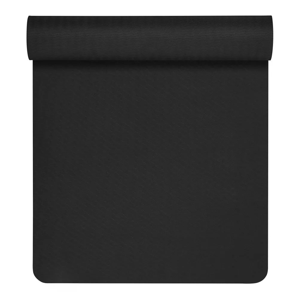 Lightweight Black Yoga Fitness Mat for Stretching and Sports with Non-Slip Double-Sided Texture - Wellness Outdoor Gear