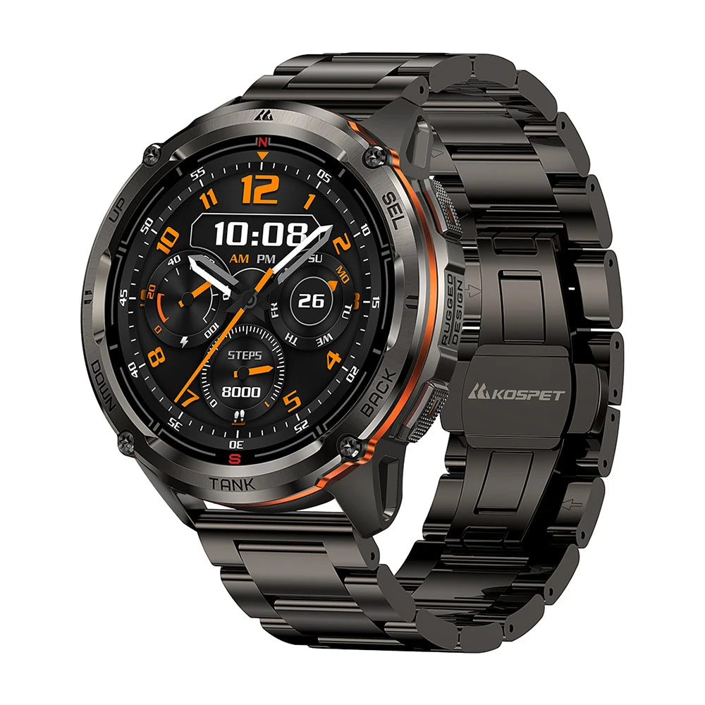 KOSPET Tank T3 Ultra GPS Smart Watch for Men with Compass and Altimeter 5ATM Waterproof - Wellness Outdoor Gear