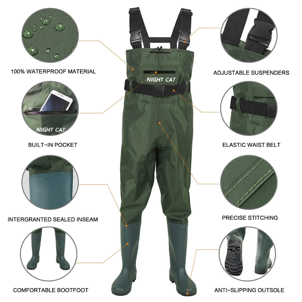 Function Lightweight Waterproof Chest Waders With Boots - Wellness Outdoor Gear