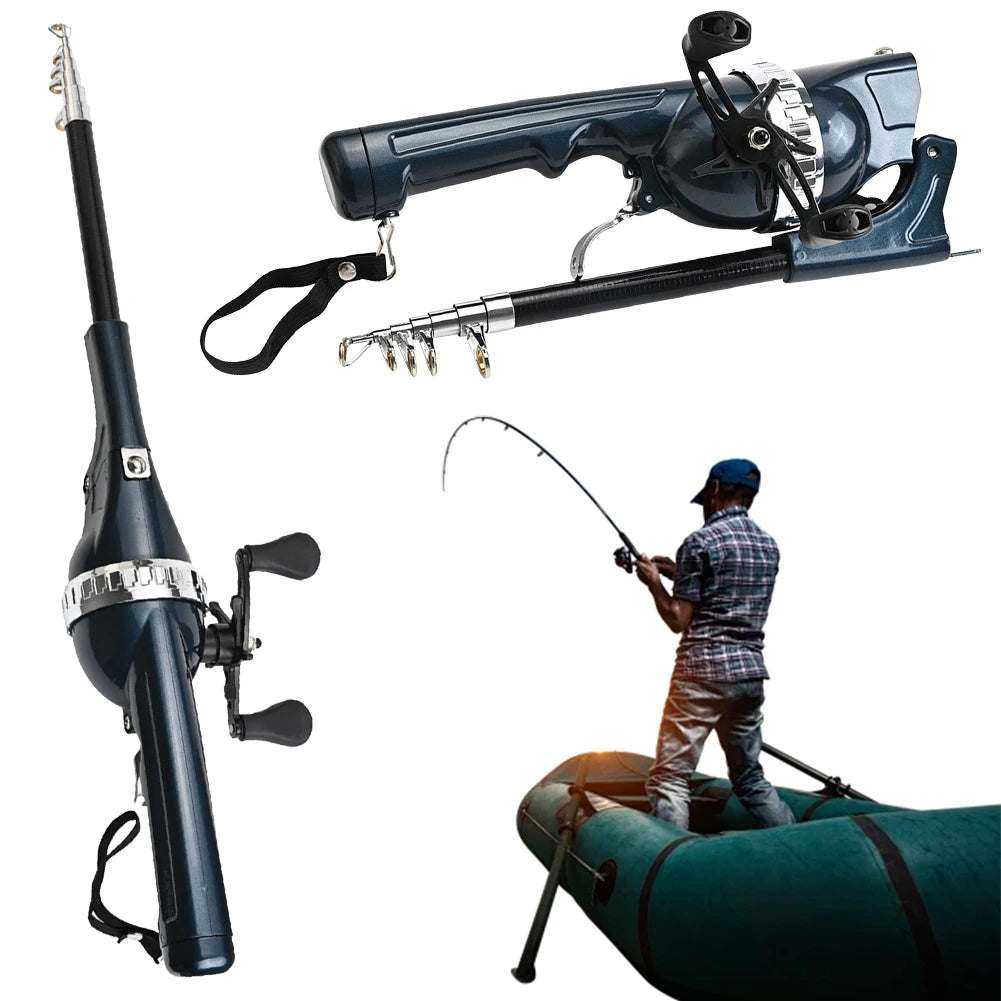 Portable Folding Fishing Rod Telescopic Carbon Fiber Pole with Reel for Outdoor Fishing - Wellness Outdoor Gear