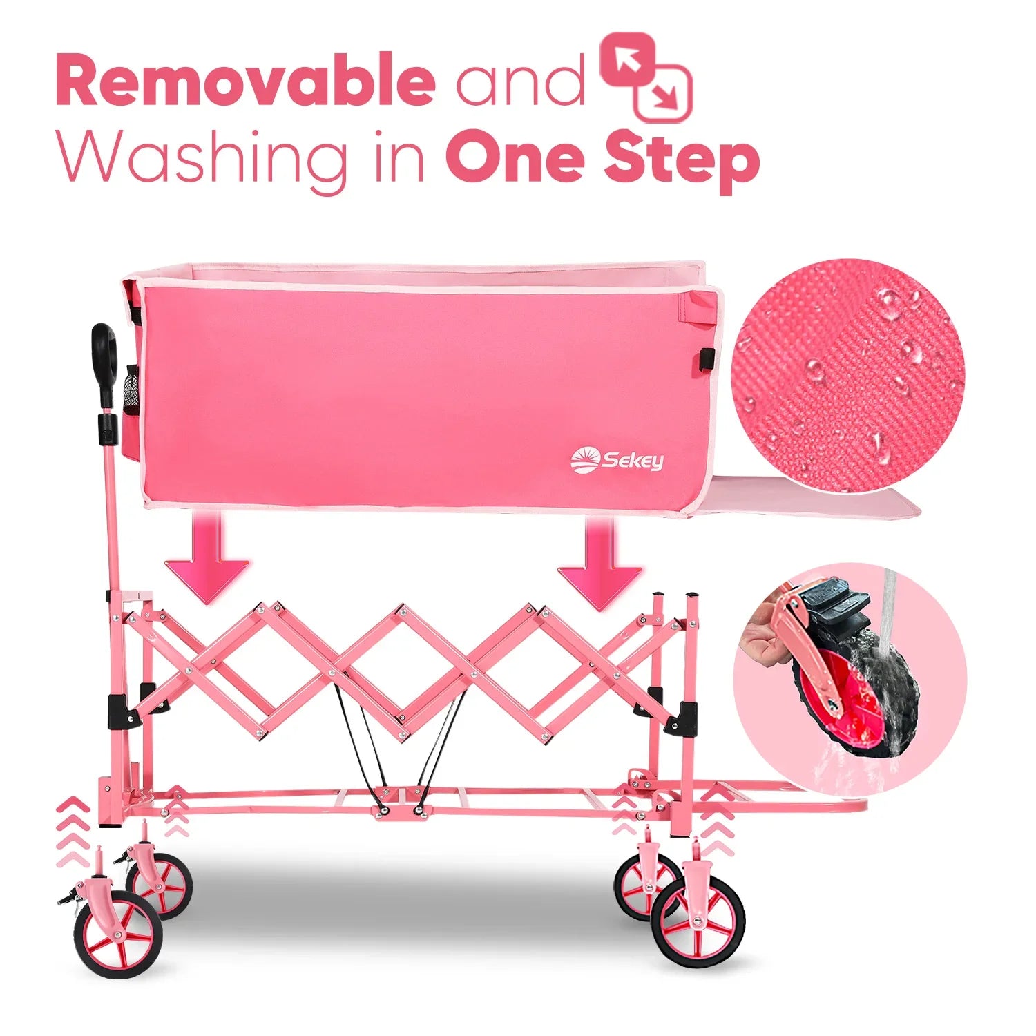 52 Inch Extender Folding Collapsible Wagon Cart Lightweight Heavy Duty 330 Pounds Capacity - Wellness Outdoor Gear