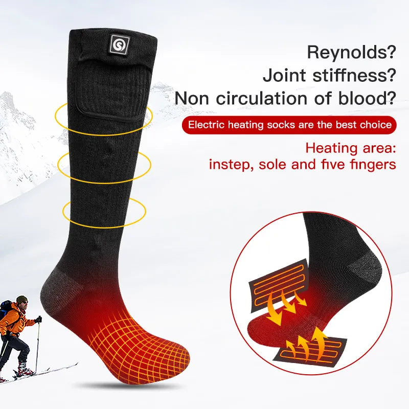 Snow Deer Winter Heated Socks Rechargeable Battery Foot Warmer
