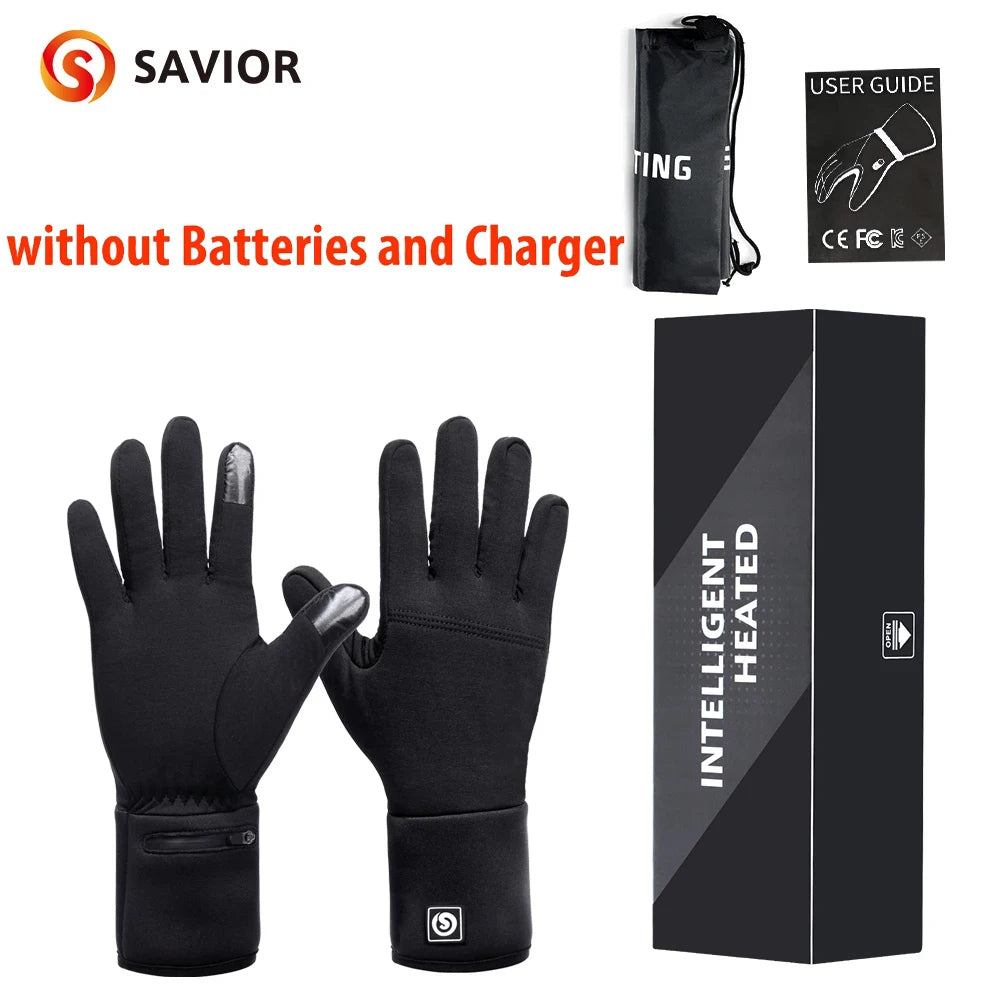 Savior Winter Heated Gloves Goatskin Leather 3 Gears - Wellness Outdoor Gear