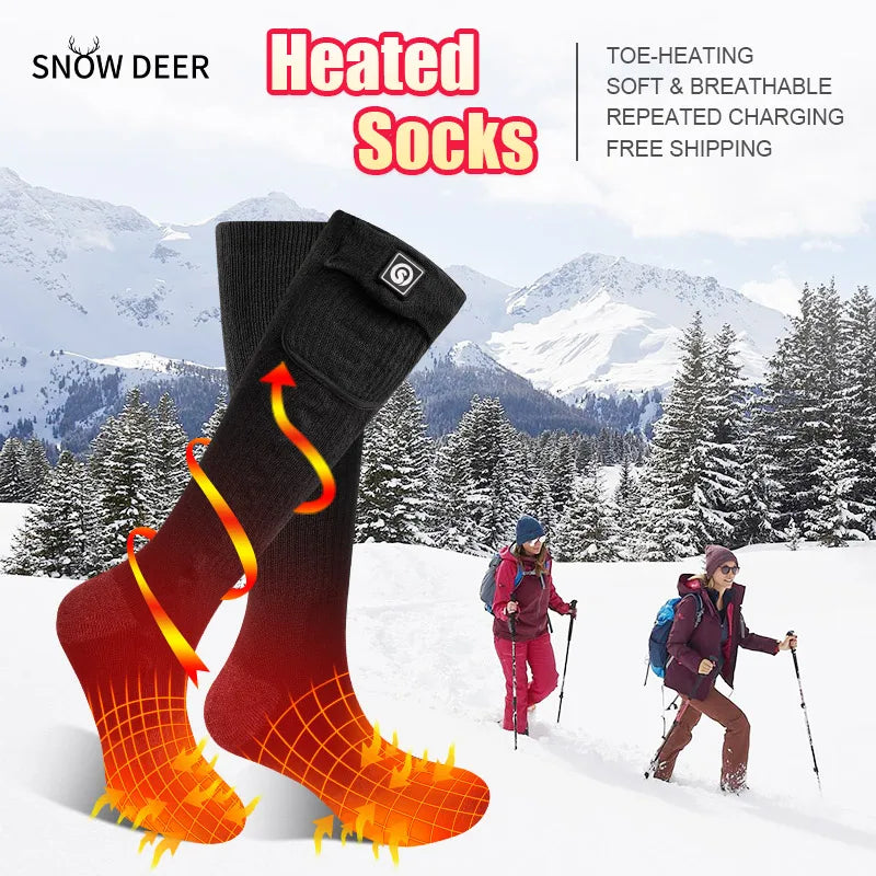 Snow Deer Winter Heated Socks Rechargeable Battery Foot Warmer