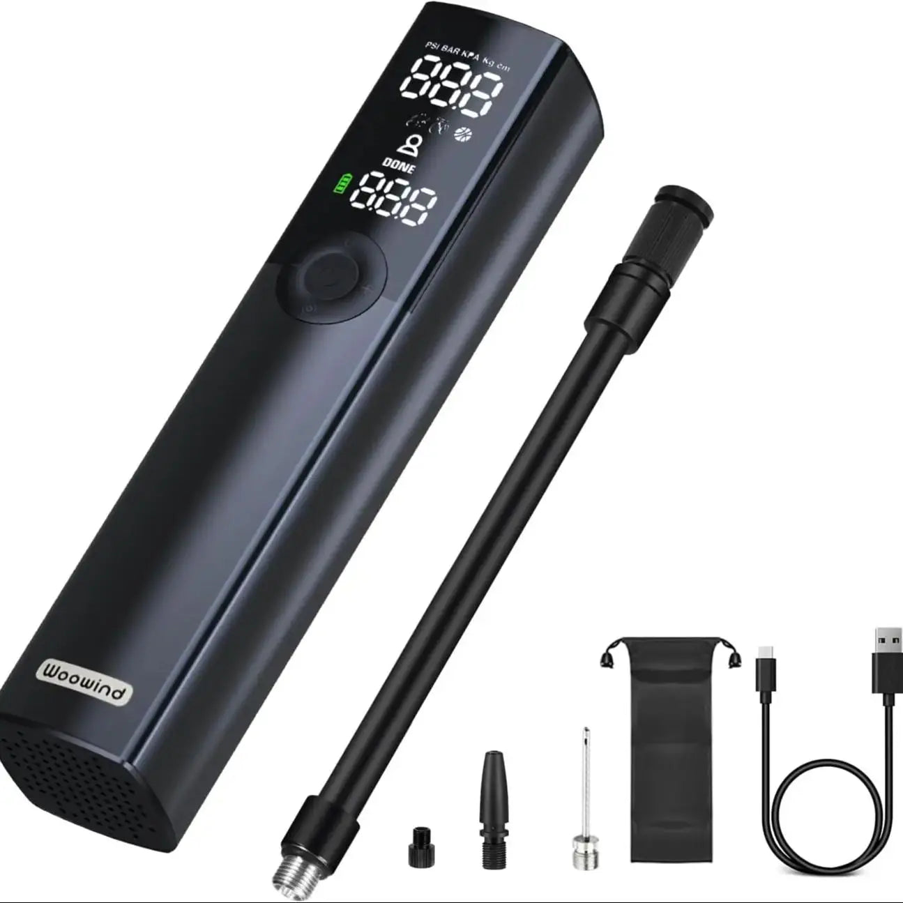 Woowind BP188 Electric Bike Pump Portable Tire Inflator with Digital Display 120 PSI - Wellness Outdoor Gear