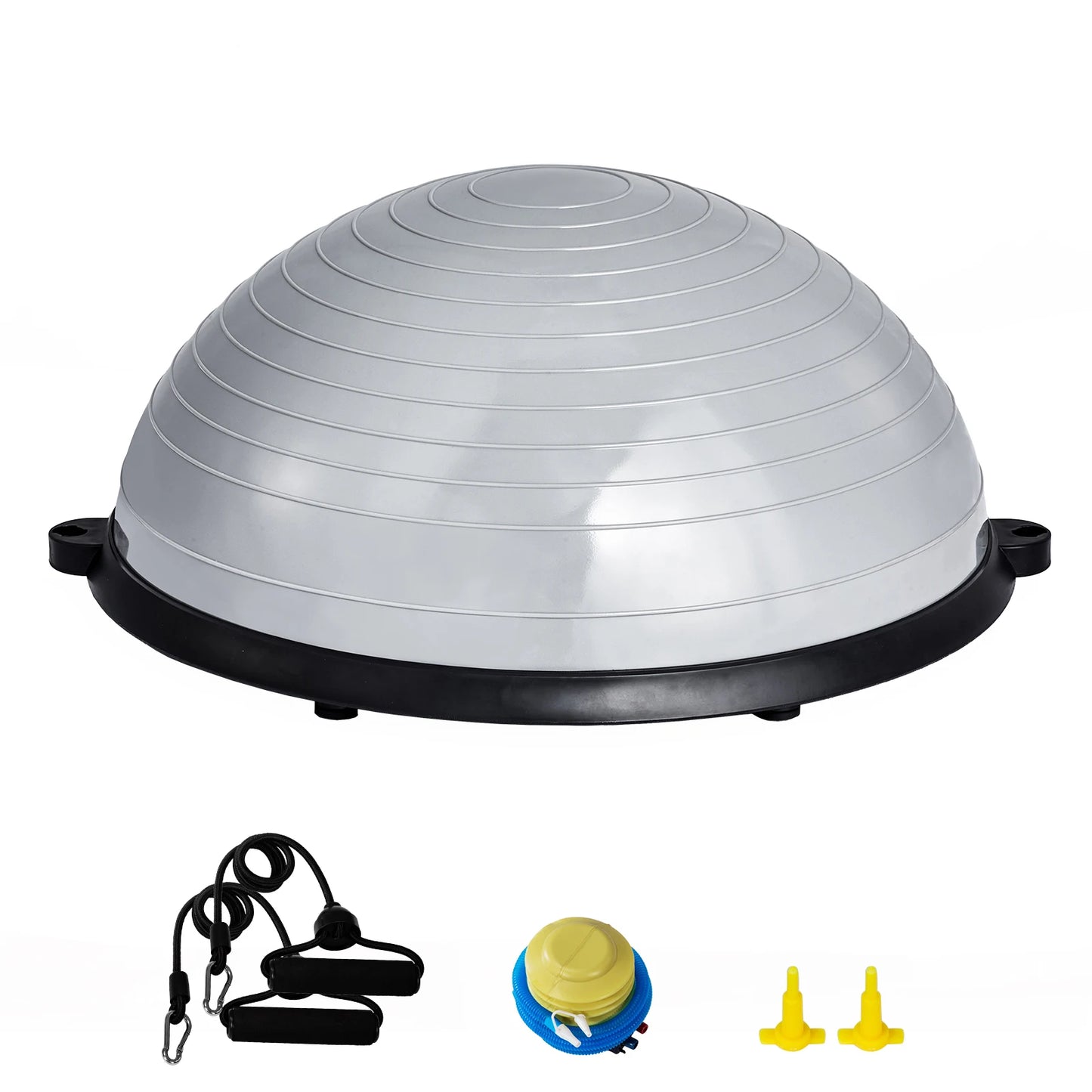 SucceBuy Half Exercise Ball Trainer Balance Ball With Resistance Bands
